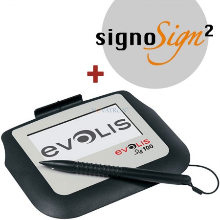 Evolis Sig100 + SigniSign2: Ταμπλέτα ηλεκτρονικής χειρόγραφης υπογραφής 4" μονόχρωμη με το λογισμικό SignoSign/2