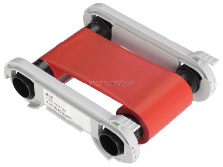 Evolis RCT013NAA: Red Monochrome Ribbon 1000 prints/roll. Compatible with Zenius and Primacy Printers.